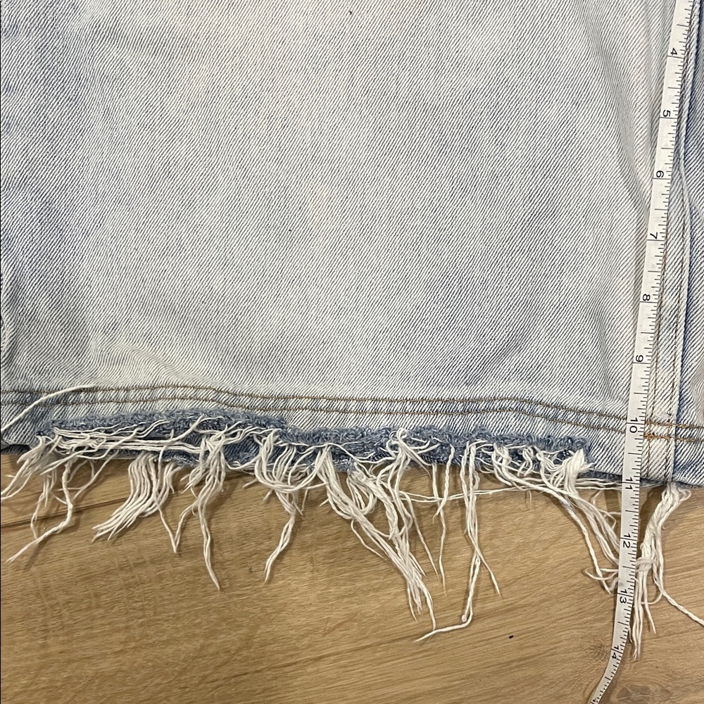 BDG Frayed Hem Light Blue Jean Shorts - Picture 5 of 8